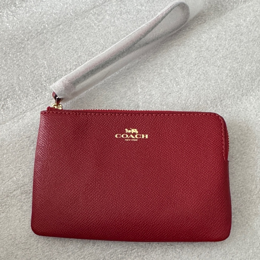 NWT Coach Cherry Red Leather Wristlet